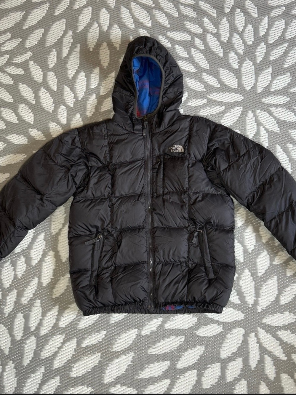 The North Face Kids' Grey Puffer Jacket with Hood